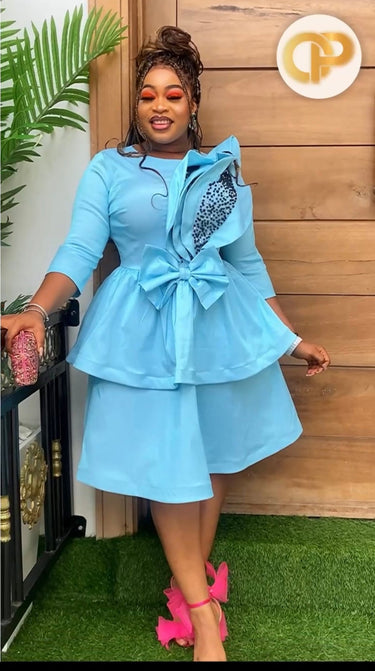 2 Tier Bow Madi Dress - OTRachy collection LLC